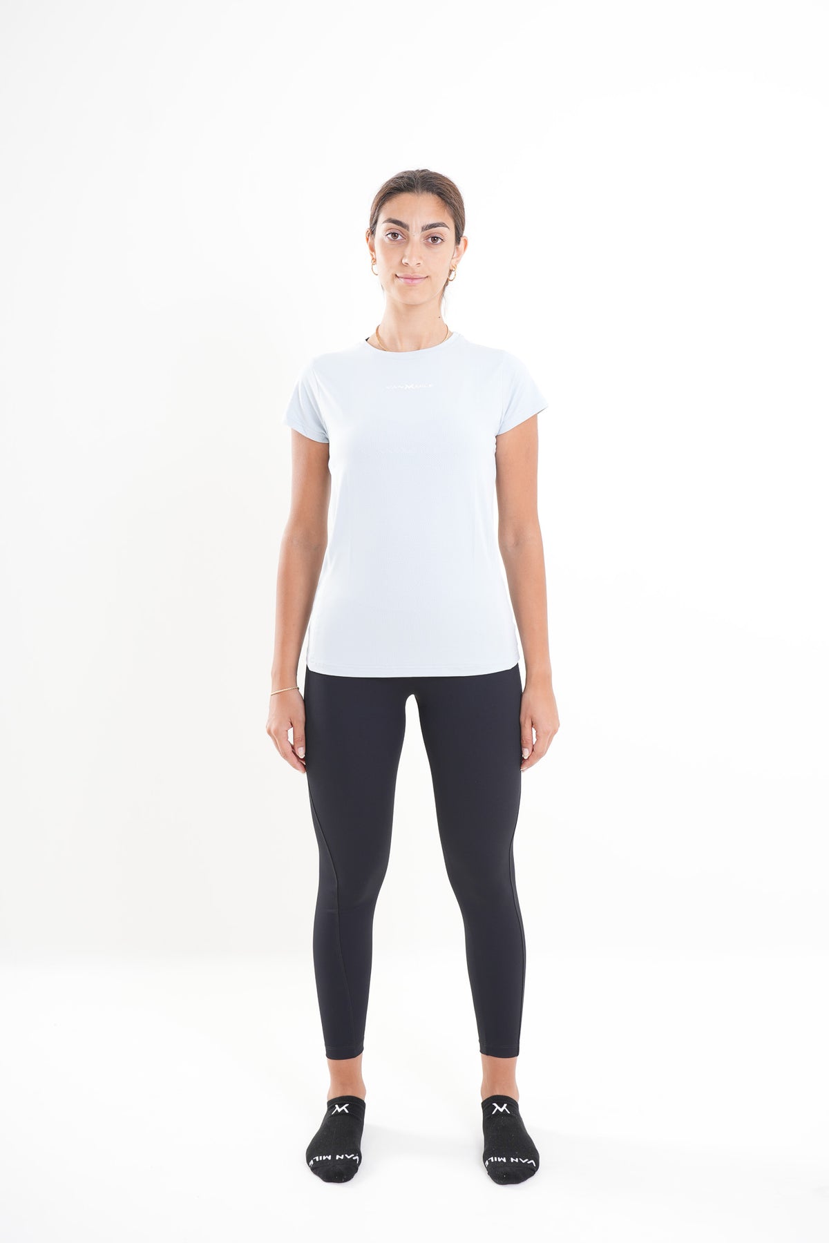 Women's VAN MILE MOTION Quick-Dry T-Shirt in Baby Blue – full-length front view