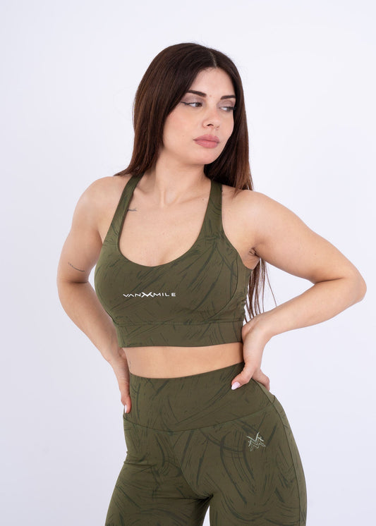 Ignite™ Sports Bra - Olive Green Printed