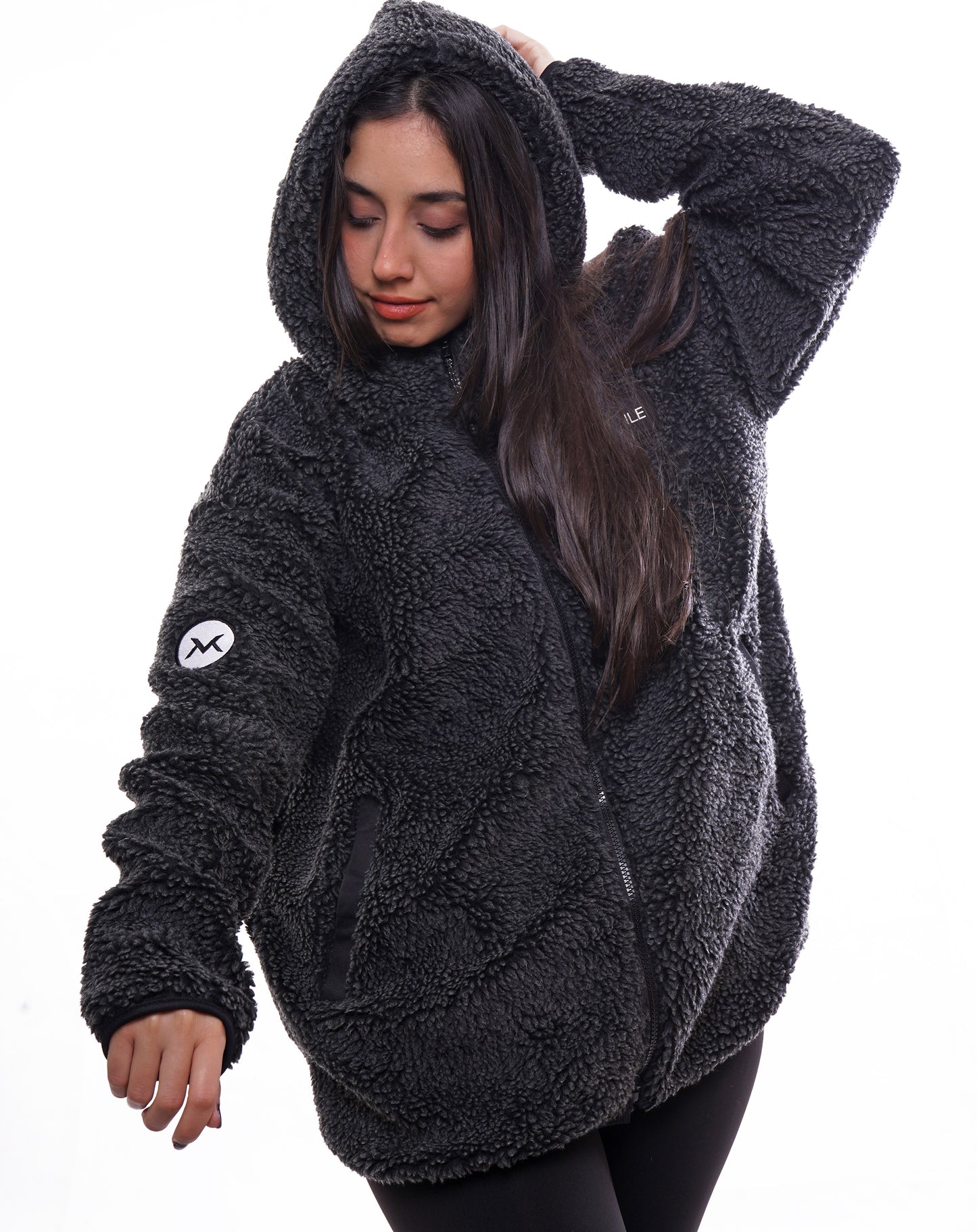 LIMITED EDITION ARCTIC OVERSIZED TEDDY JACKET - BLACK