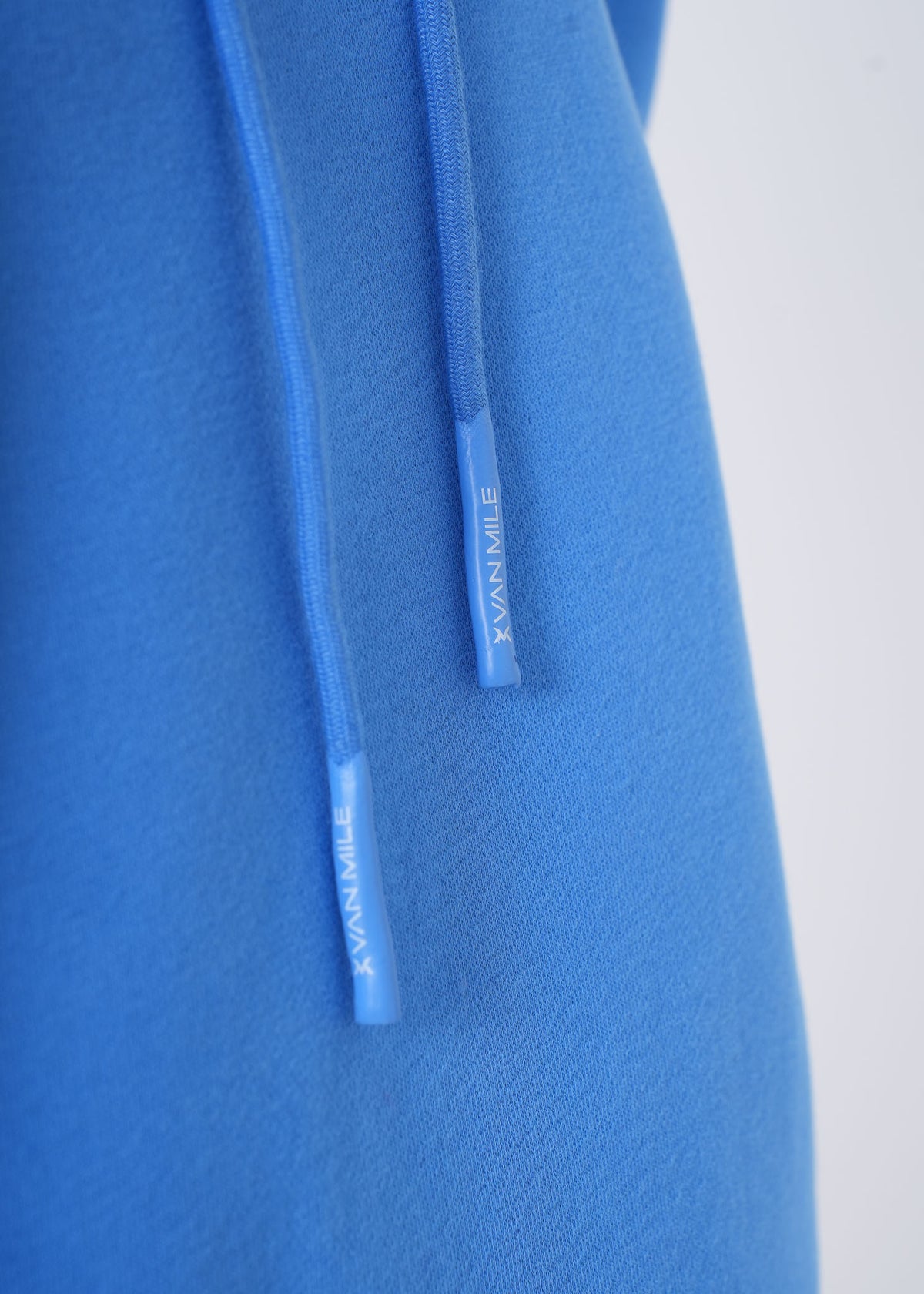 Women's VAN MILE VNML Hoodie in Sky Blue – drawstring logo detail