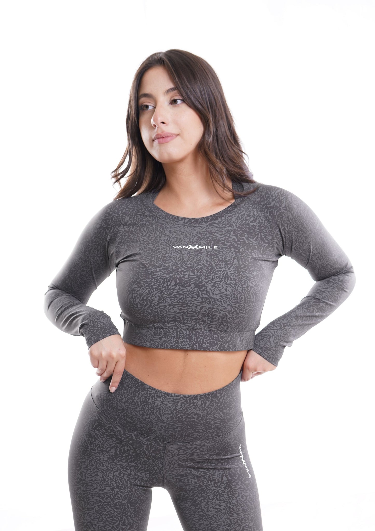 JOURNEY CROPPED LONG SLEEVE SHIRT - GREY