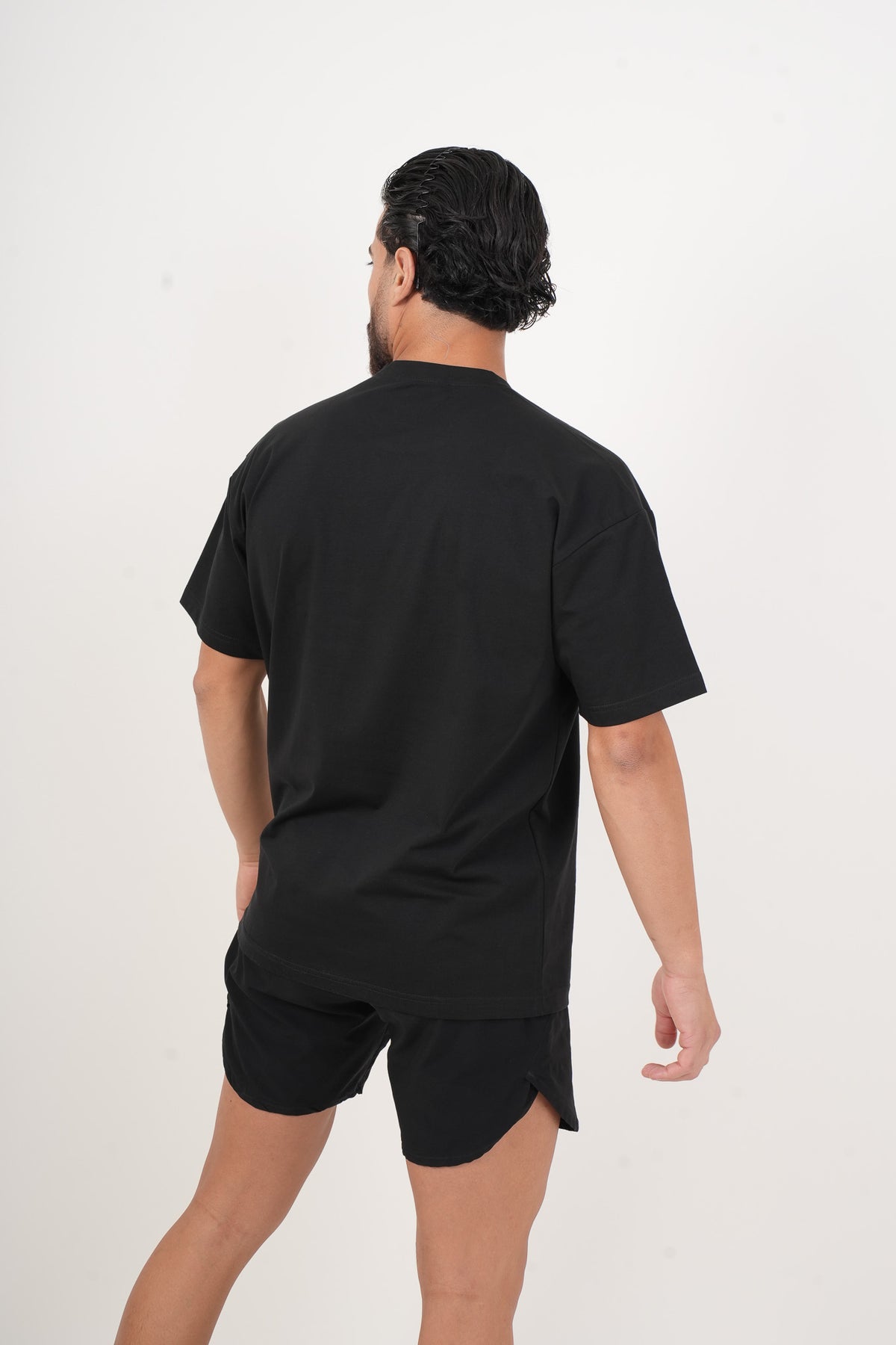 Men's VAN MILE ARMY Oversized T-Shirt in Black – back view