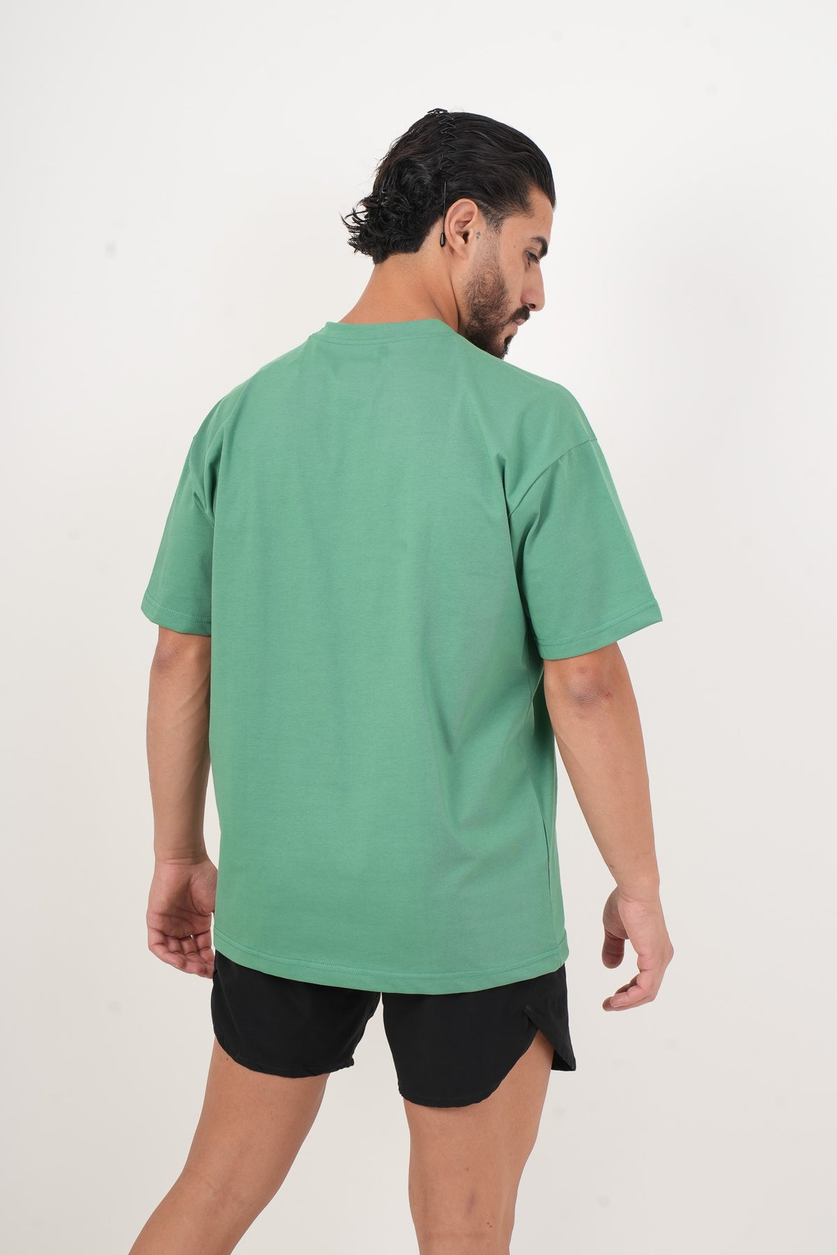 Men's VAN MILE IMPACT Oversized T-Shirt in Green – back view