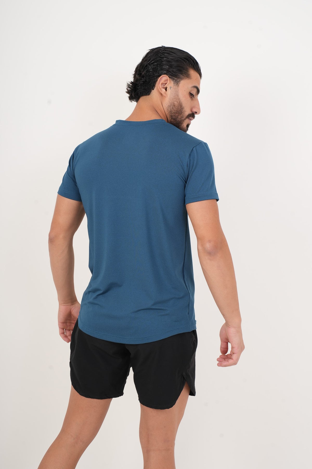 Men's VAN MILE ORIGIN Quick-Dry T-Shirt in Aqua Blue – back view