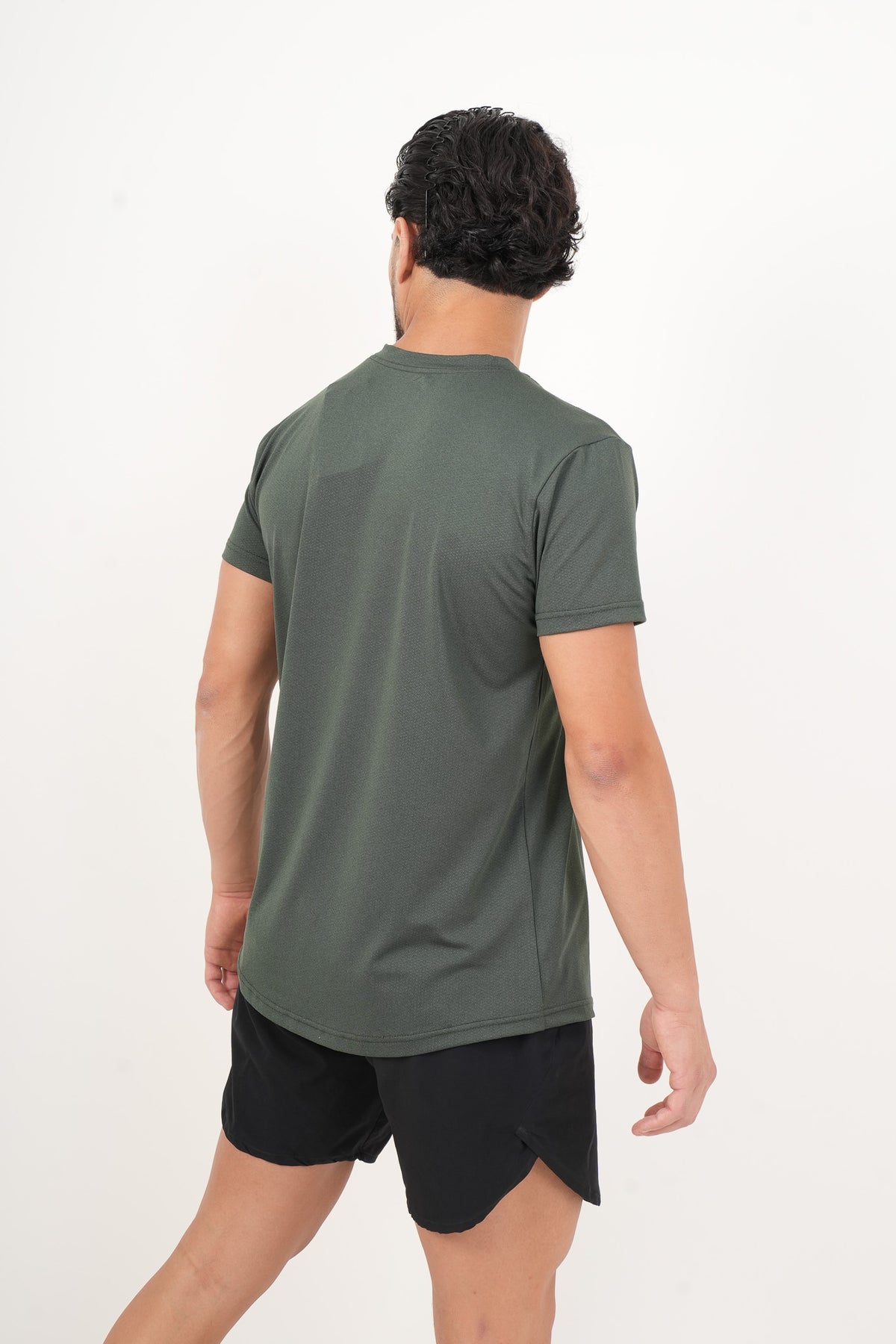 Men's VAN MILE ORIGIN Quick-Dry T-Shirt in Olive Green – back view