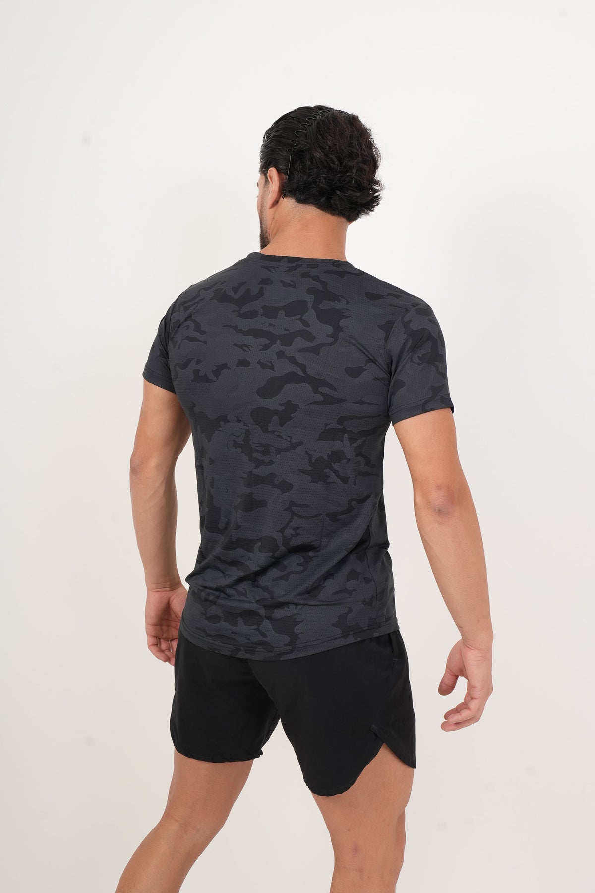 Men's VAN MILE ARMY Quick-Dry T-Shirt in Black – back view