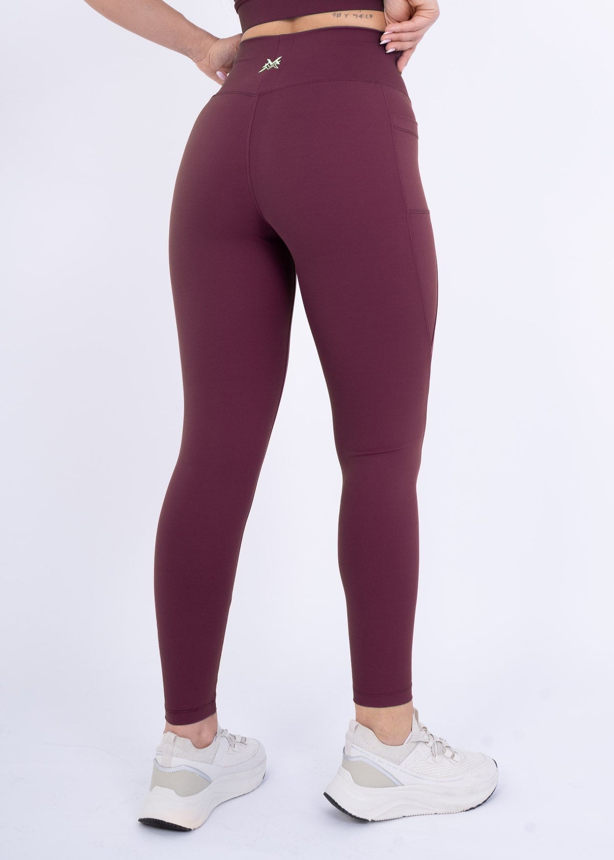 Women's VAN MILE Reborn Leggings in Burgundy – back view