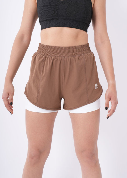Aurora™ Shorts With Compression - Brown