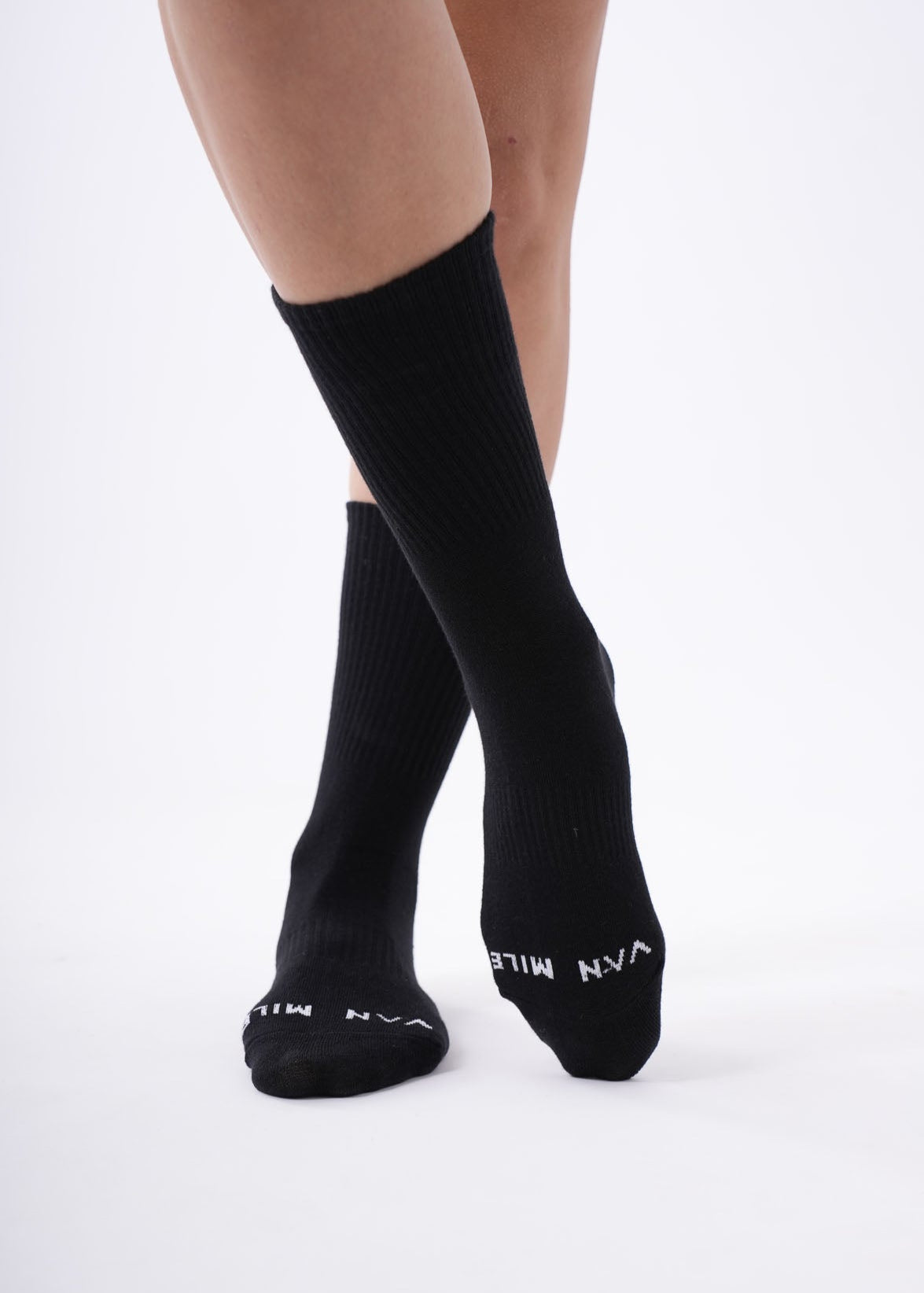 VAN MILE Origin Crew Socks in Black – front view
