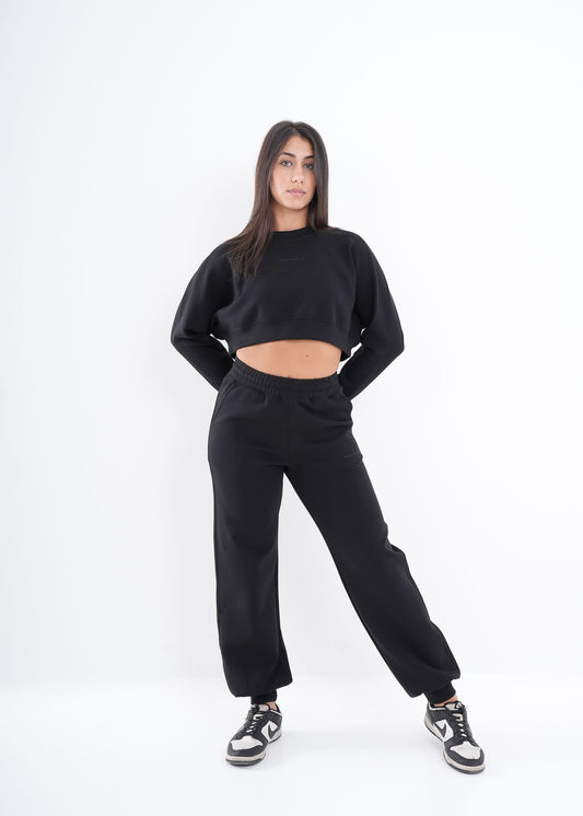 VNML 2 Pcs Crop Set - Black