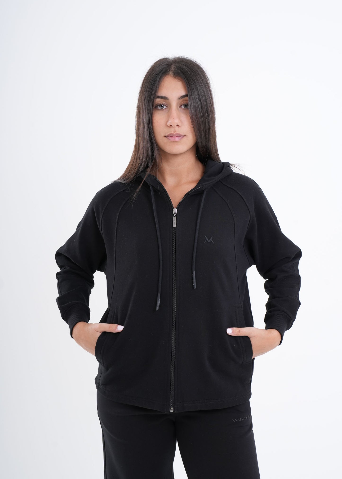 VNML Zip Through Hoodie - Black