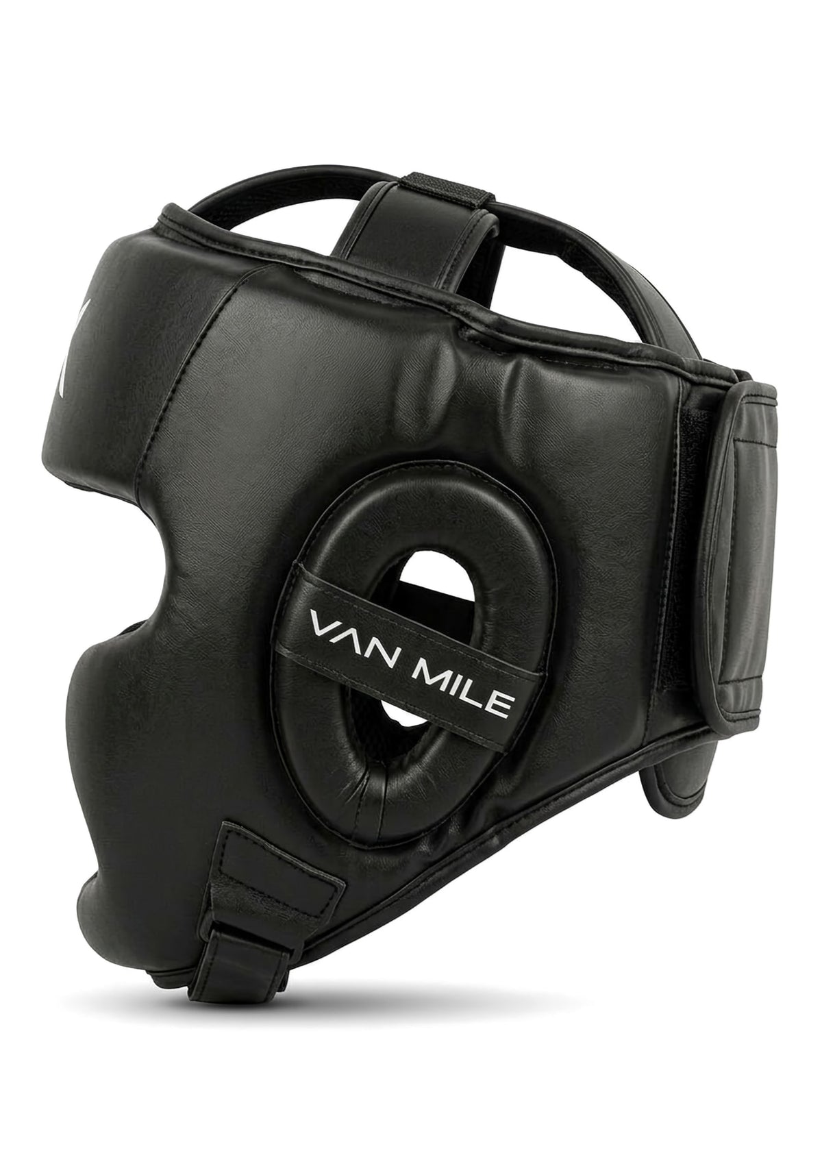VAN MILE Boxing Headgear in Black – side view