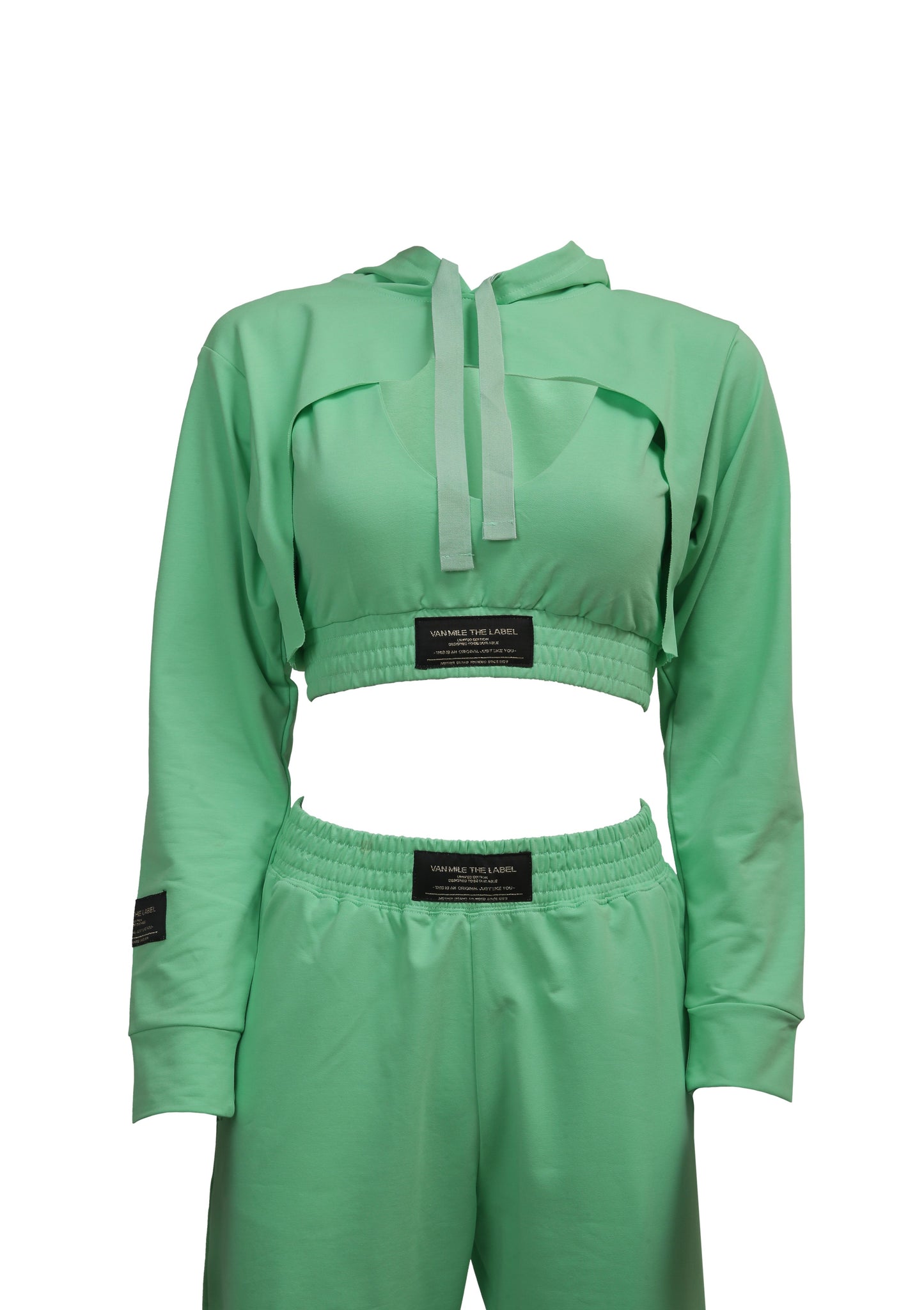 Lounge Cropped Hoodie - Mint Green