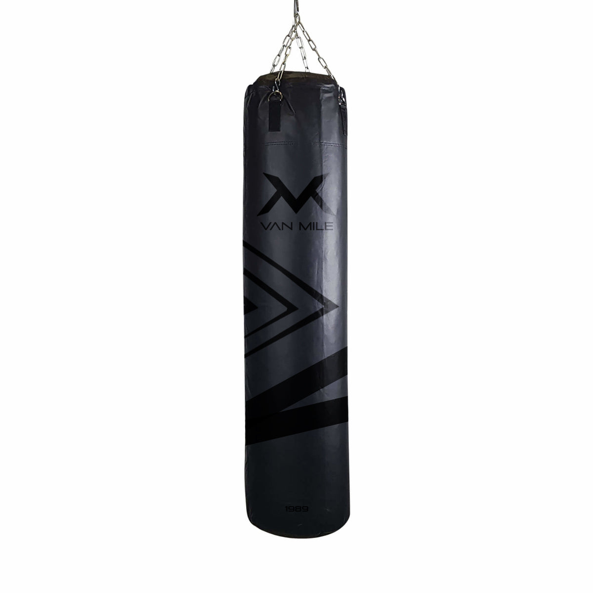 VAN MILE PU2.0 Heavy Boxing Bag in Black And Dark Grey – front view