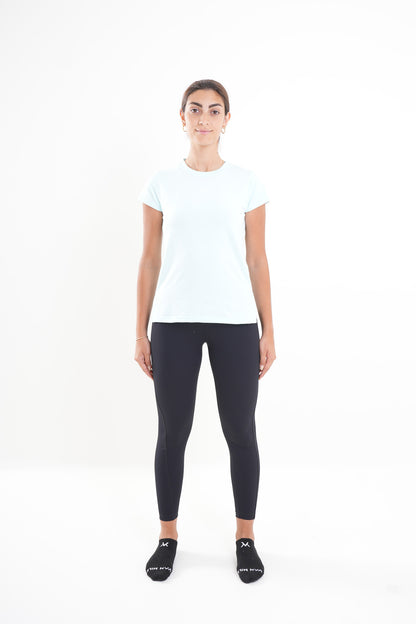 Women's VAN MILE MOTION Quick-Dry T-Shirt in Light Blue – full-length front view