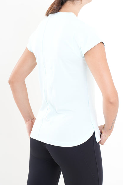 Women's VAN MILE MOTION Quick-Dry T-Shirt in Light Blue – back view