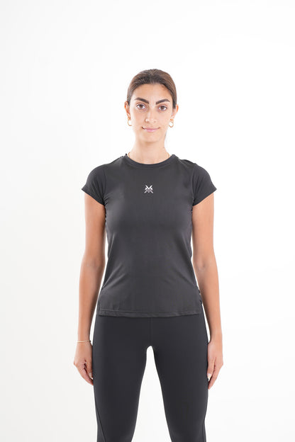 Women's VAN MILE MOTION Quick-Dry T-Shirt in Black – front view