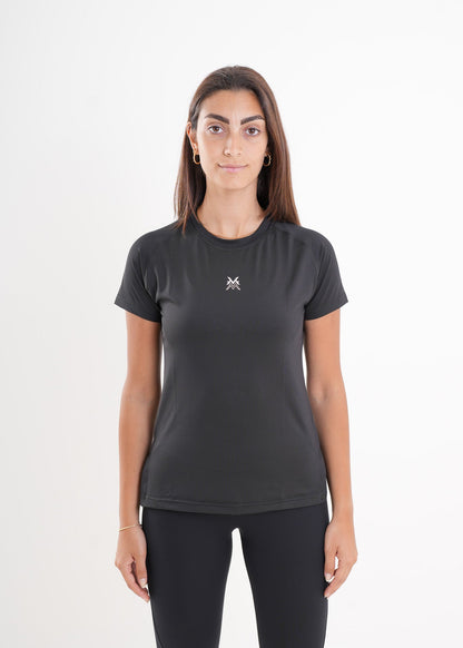Women's VAN MILE MOTION Quick-Dry T-Shirt in Black – front view