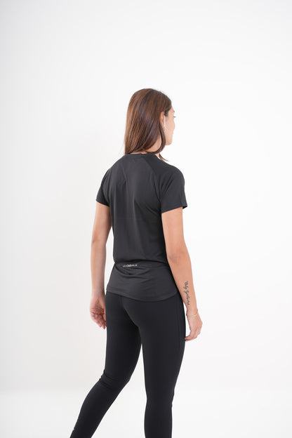 Women's VAN MILE MOTION Quick-Dry T-Shirt in Black – back view