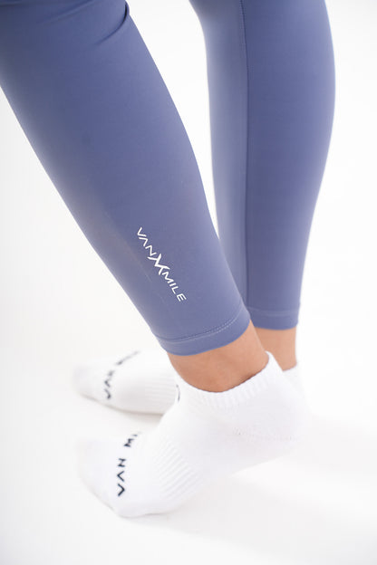 Women's VAN MILE AURORA Leggings in Baby Blue – logo detail