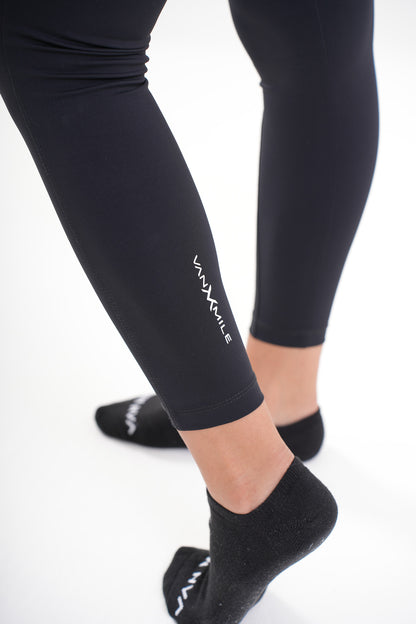 Women's VAN MILE AURORA Leggings in Black – logo detail
