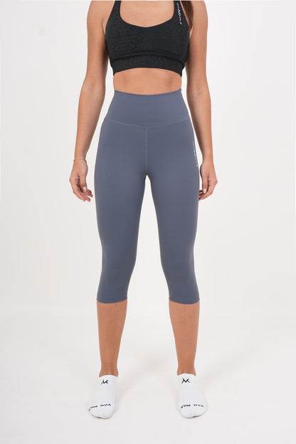 Women's VAN MILE AURORA Capri Leggings in Cool Grey – front view