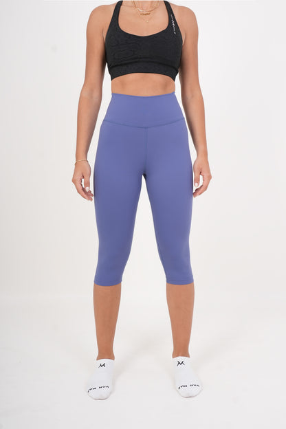 Women's VAN MILE AURORA Capri Leggings in Baby Blue – front view