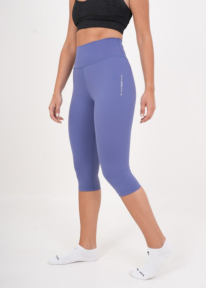 Women's VAN MILE AURORA Capri Leggings in Baby Blue – side view