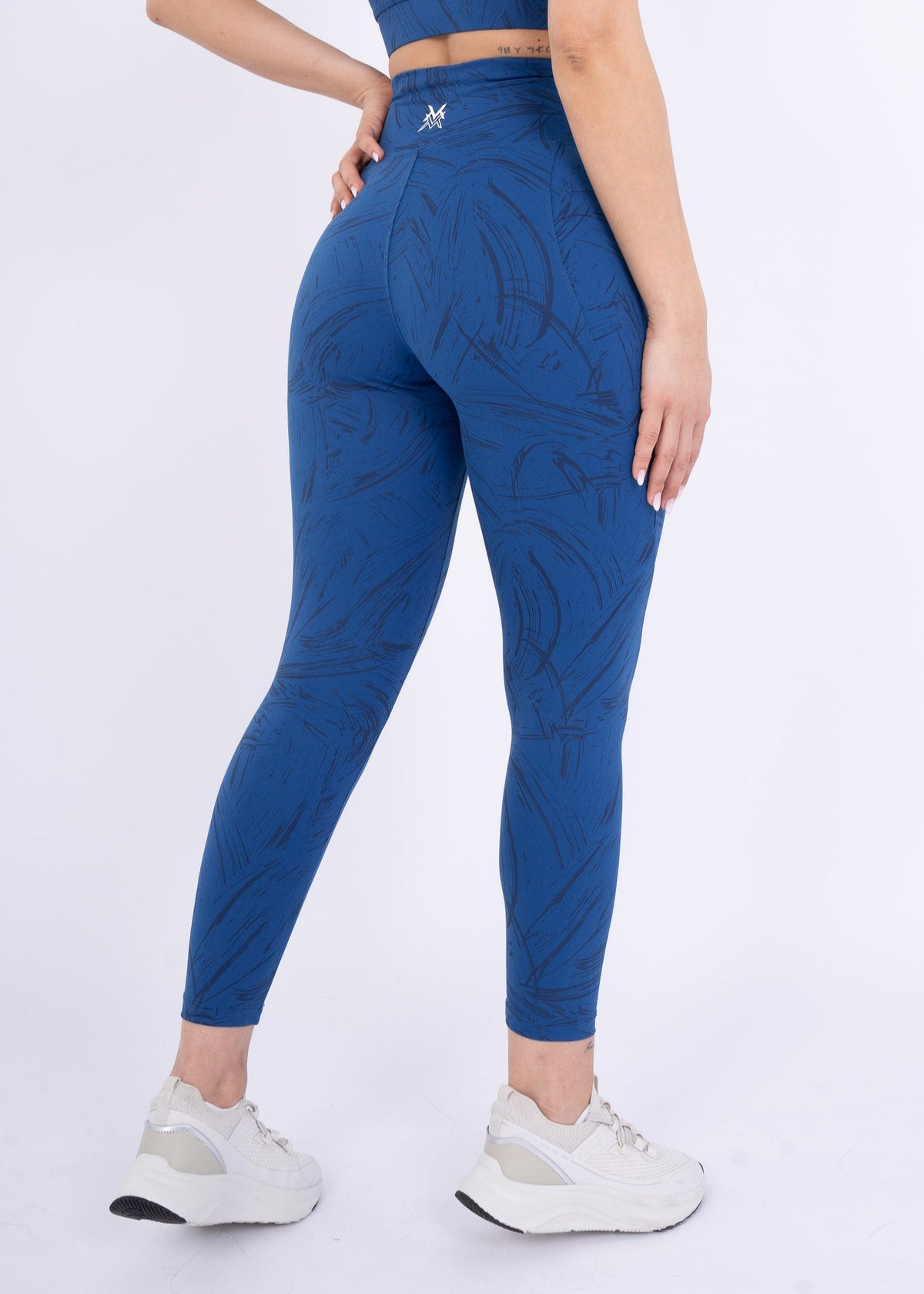 Women's VAN MILE Ignite Leggings in Blue Printed – back view