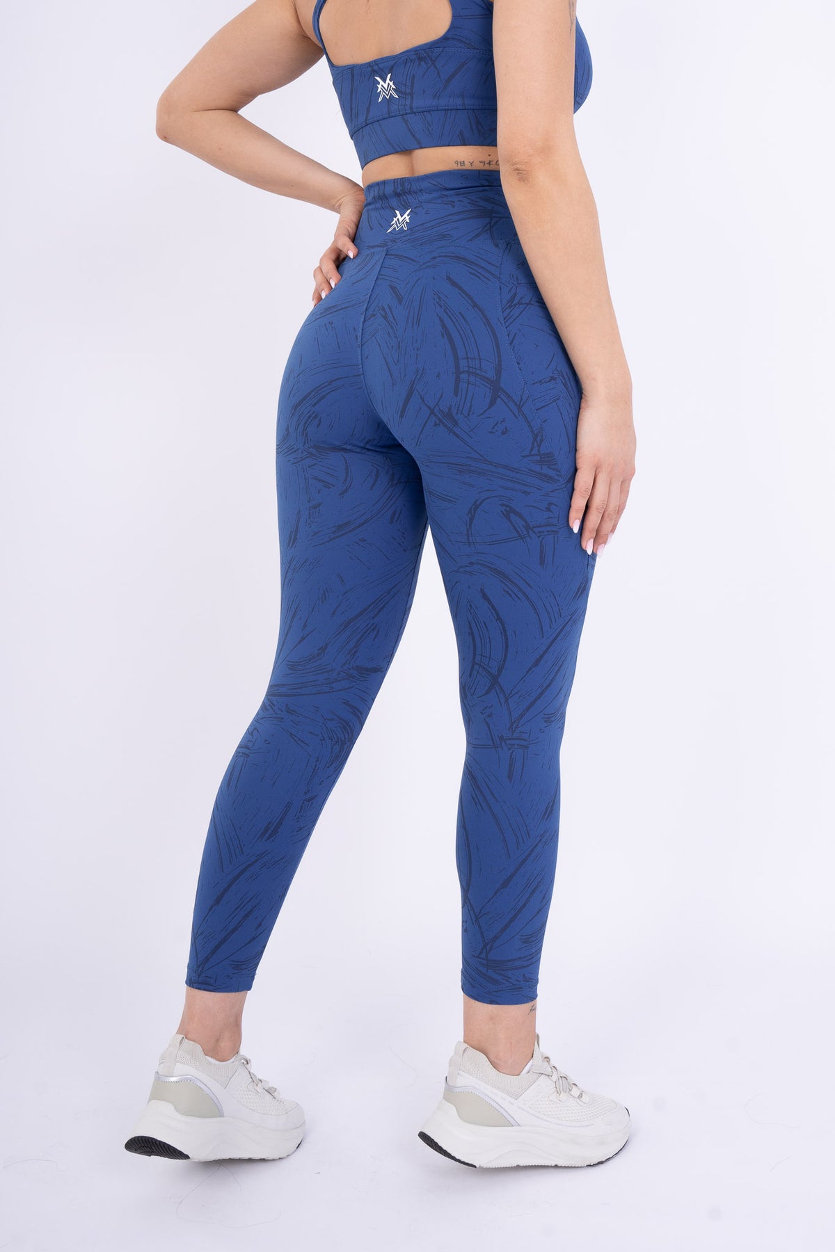 Women's VAN MILE Ignite Leggings in Blue Printed – back view