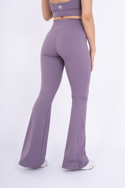 Women's VAN MILE Reborn Flared Leggings in Purple – back view
