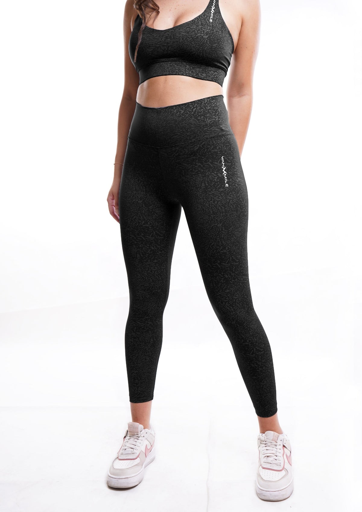 Women's VAN MILE Journey Leggings in Black – front view