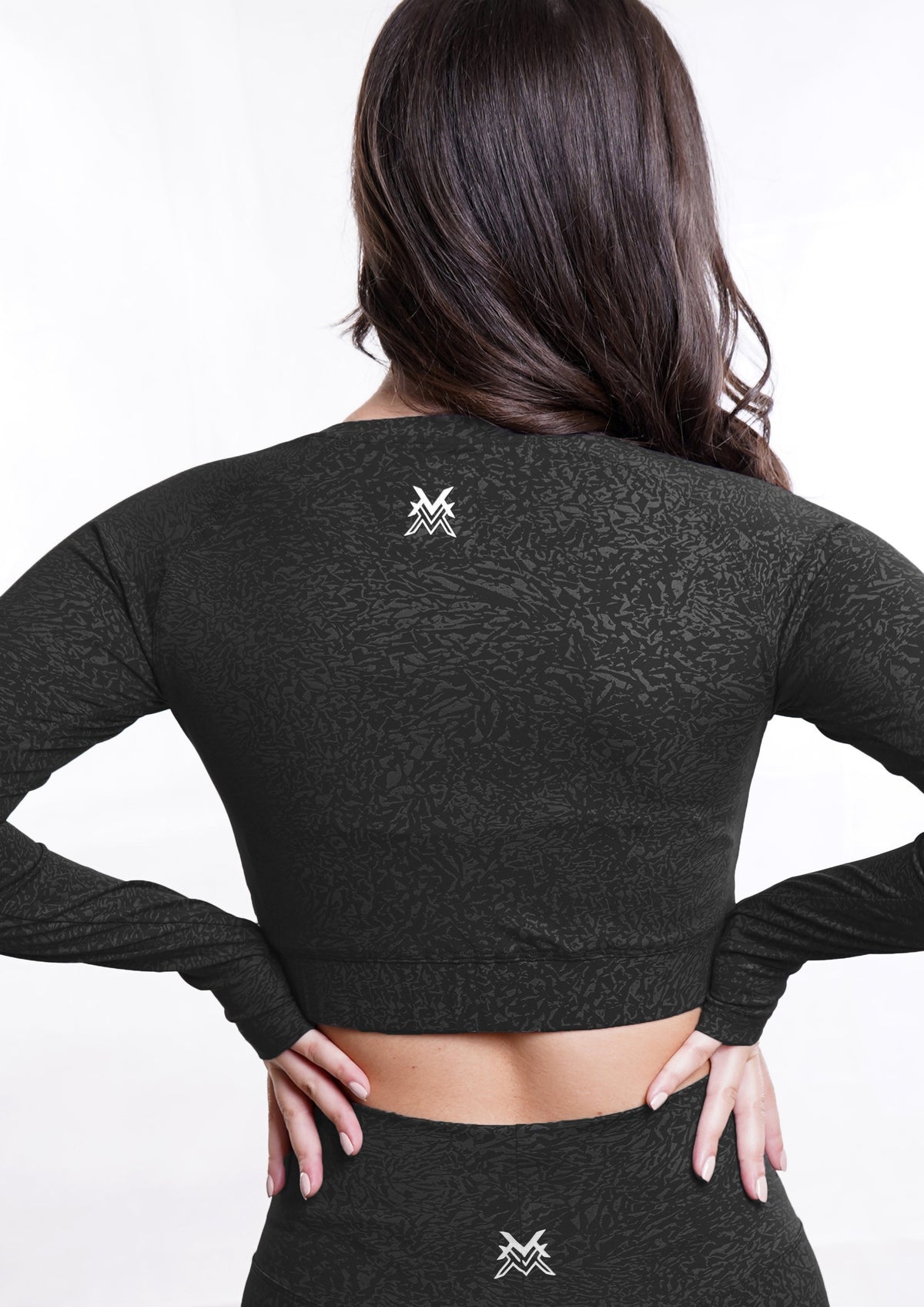 Women's VAN MILE Journey Cropped Long Sleeve Shirt in Black – back view