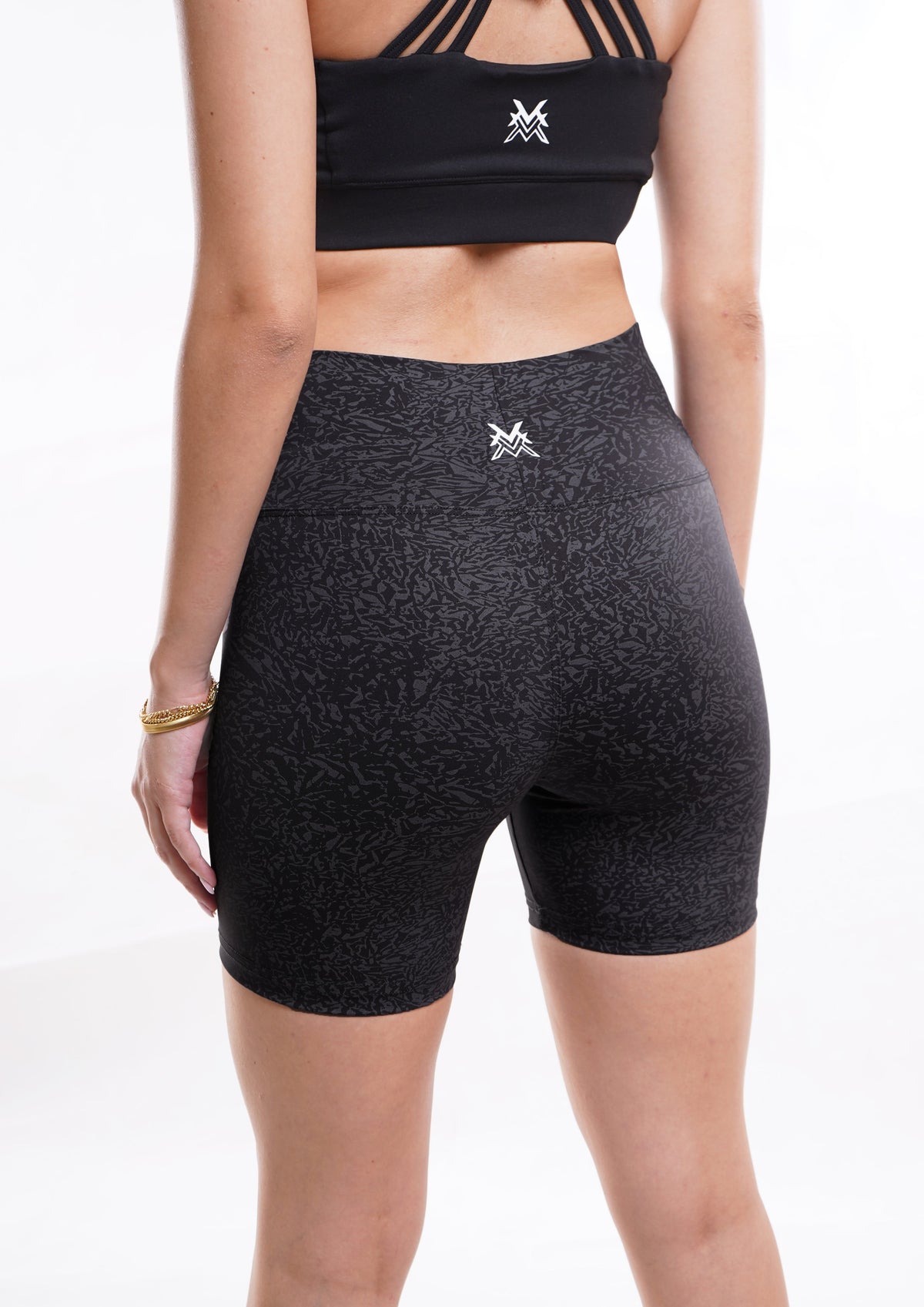 Women's VAN MILE Journey Biker Shorts in Black – back view
