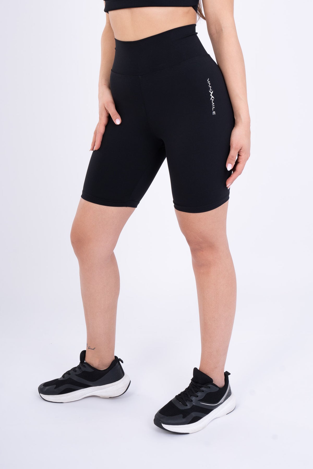 Women's VAN MILE Reborn Biker Shorts in Black – front view
