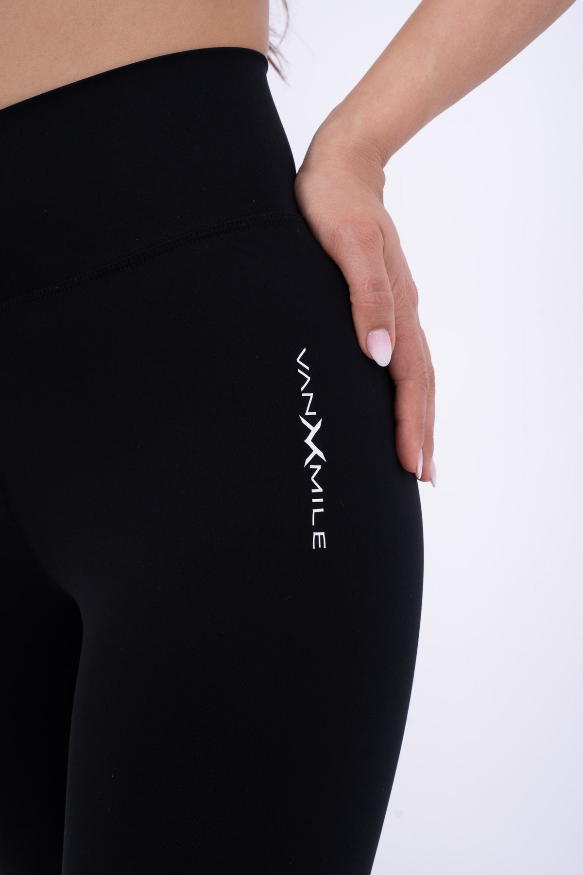 Women's VAN MILE Reborn Biker Shorts in Black – logo detail
