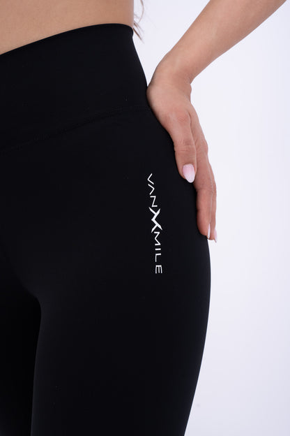 Women's VAN MILE Reborn Biker Shorts in Black – logo detail