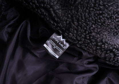 Men's VAN MILE LIMITED Edition Arctic Oversized Teddy Jacket in Black – inside label detail