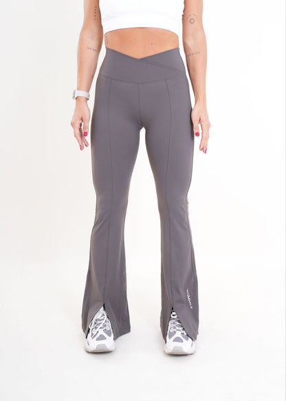 Women's VAN MILE AURORA Flared Leggings in Grey – front view