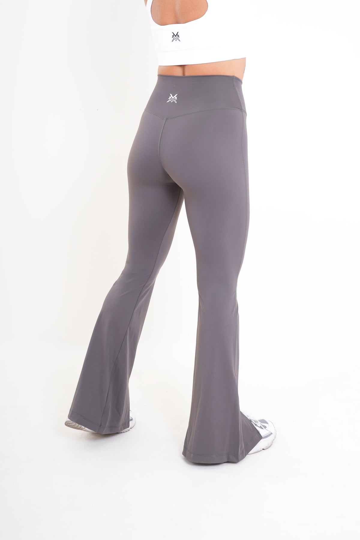 Women's VAN MILE AURORA Flared Leggings in Grey – back view