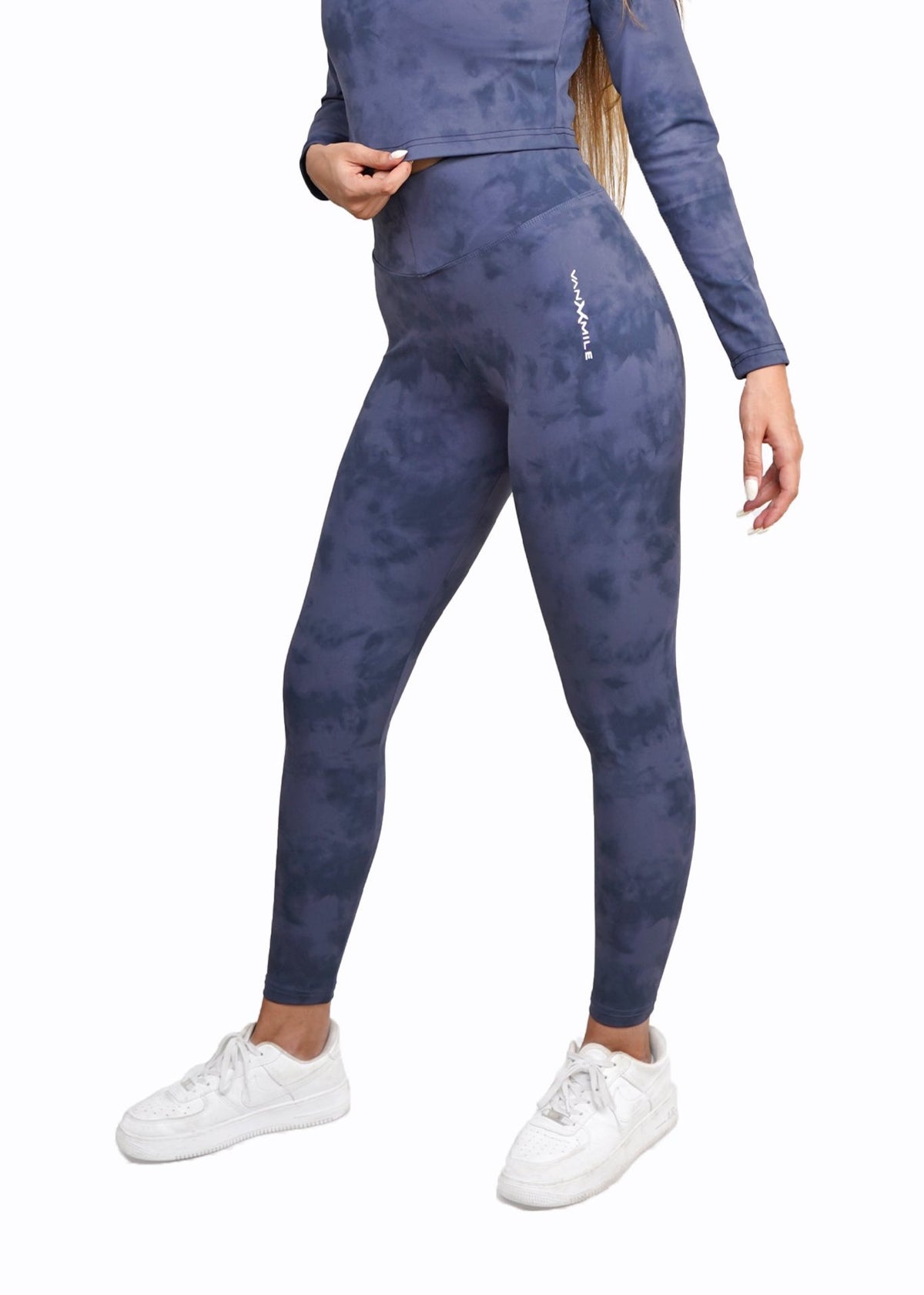 Women's VAN MILE Mist Leggings in Navy – side view