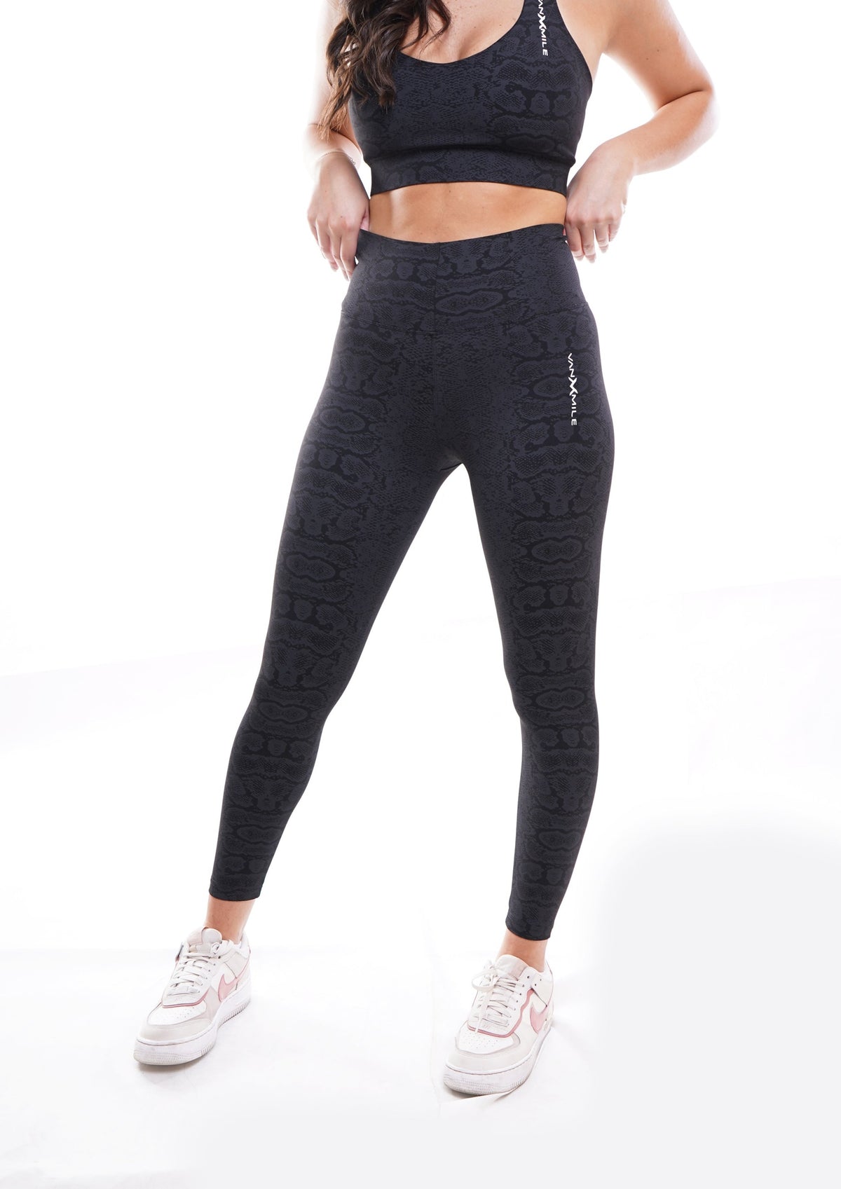 Women's VAN MILE Fearless Leggings in Black – angled front view