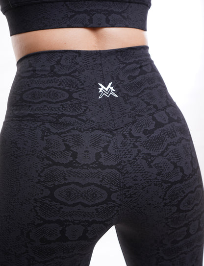 Women's VAN MILE Fearless Leggings in Black – back waistband and logo detail