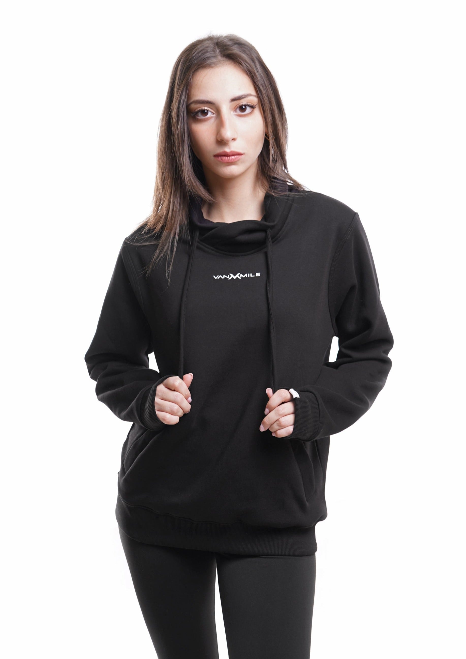 EVERYDAY TURTLE NECK SWEATSHIRT - BLACK