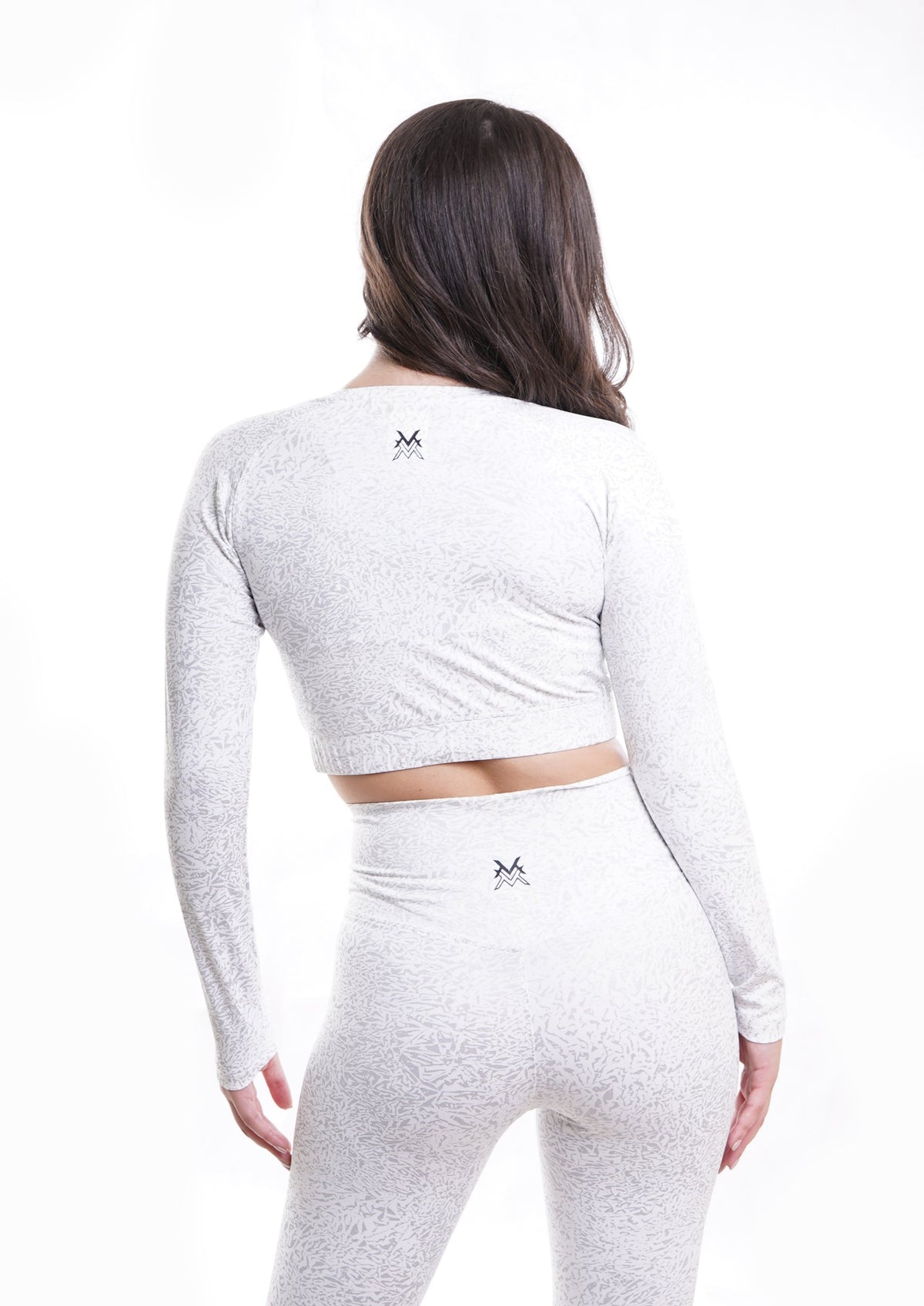Women's VAN MILE Journey Cropped Long Sleeve Shirt in White – back view