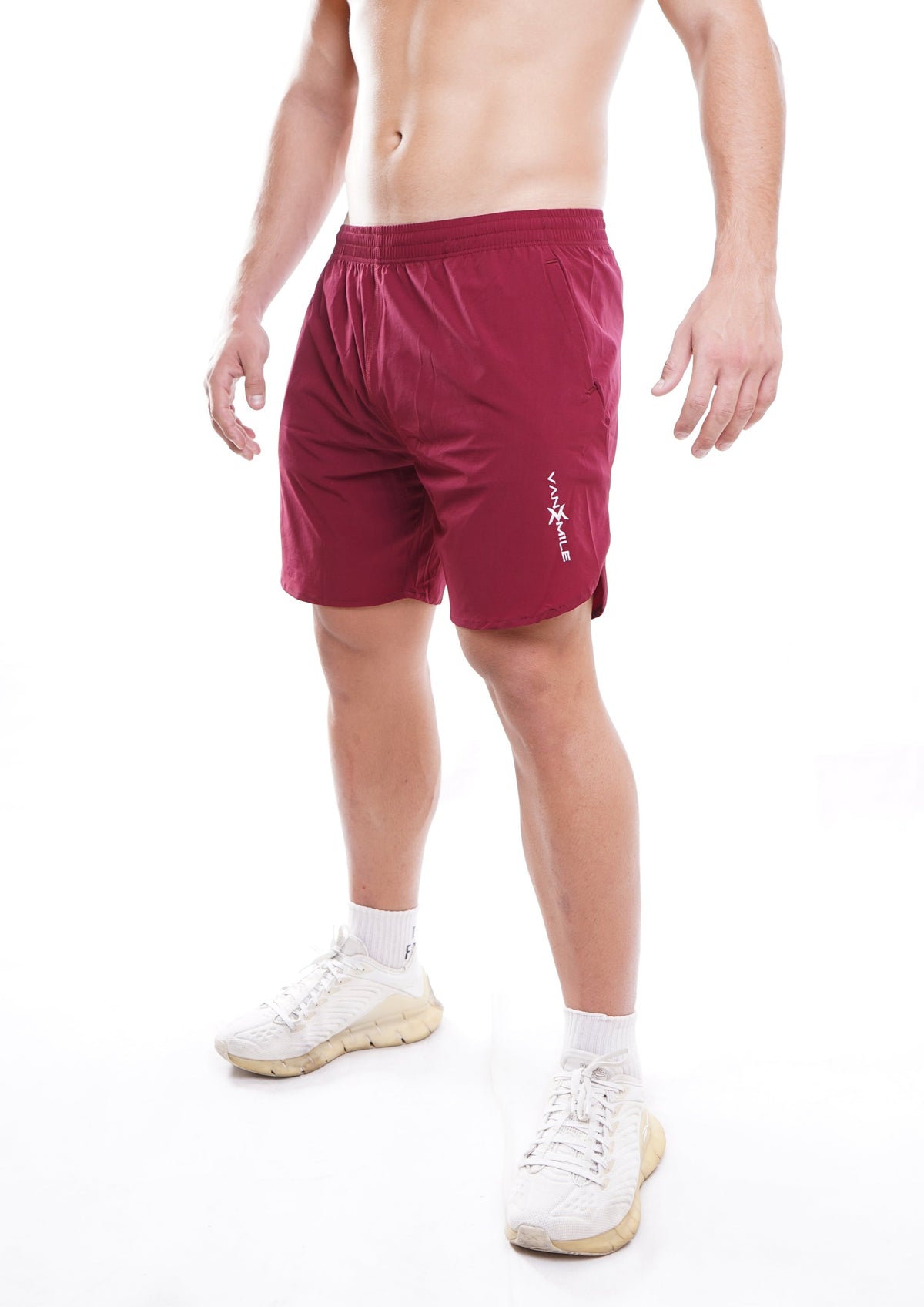 Men's VAN MILE Vibrant Shorts in Dark Red – front view
