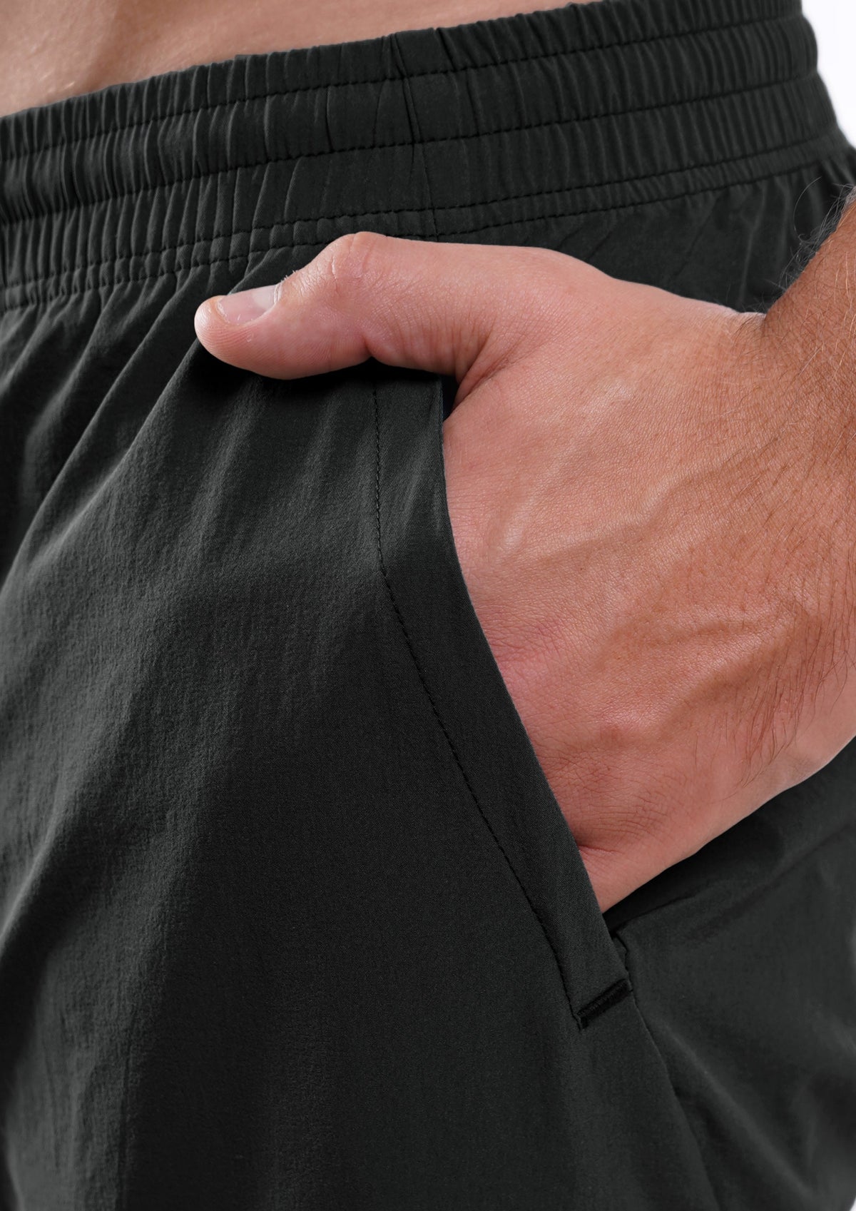 Men's VAN MILE Vibrant Shorts in Black – pocket detail