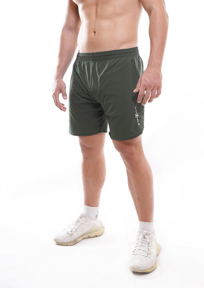 Men's VAN MILE Vibrant Shorts in Olive Green – front view