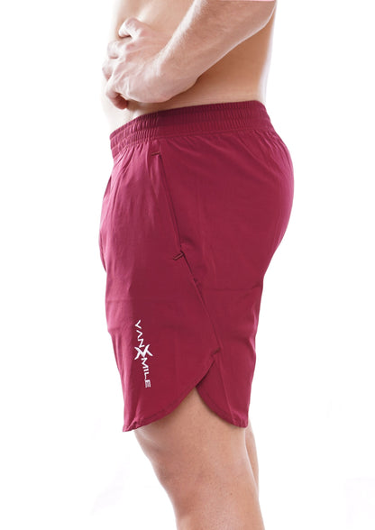 Men's VAN MILE Vibrant Shorts in Dark Red – side view