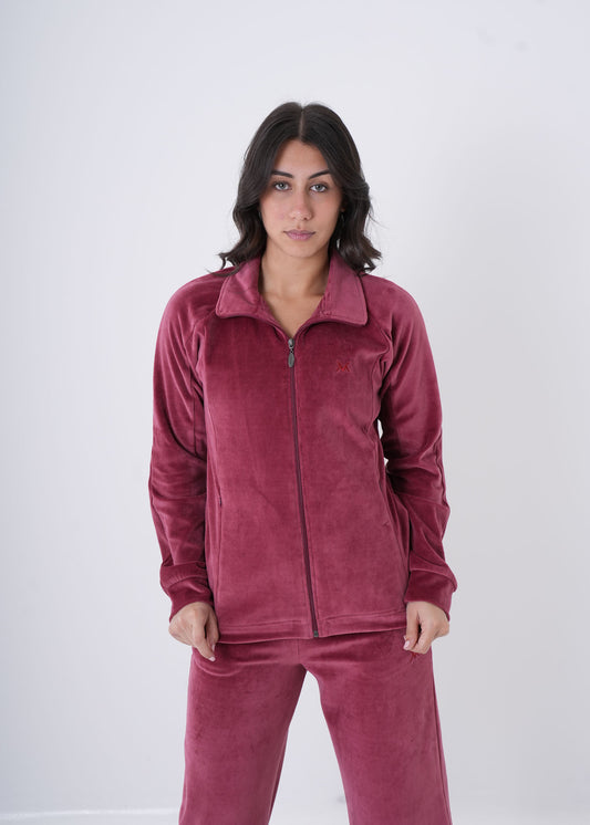 Classic Velour 2pcs Set - Ruby Red